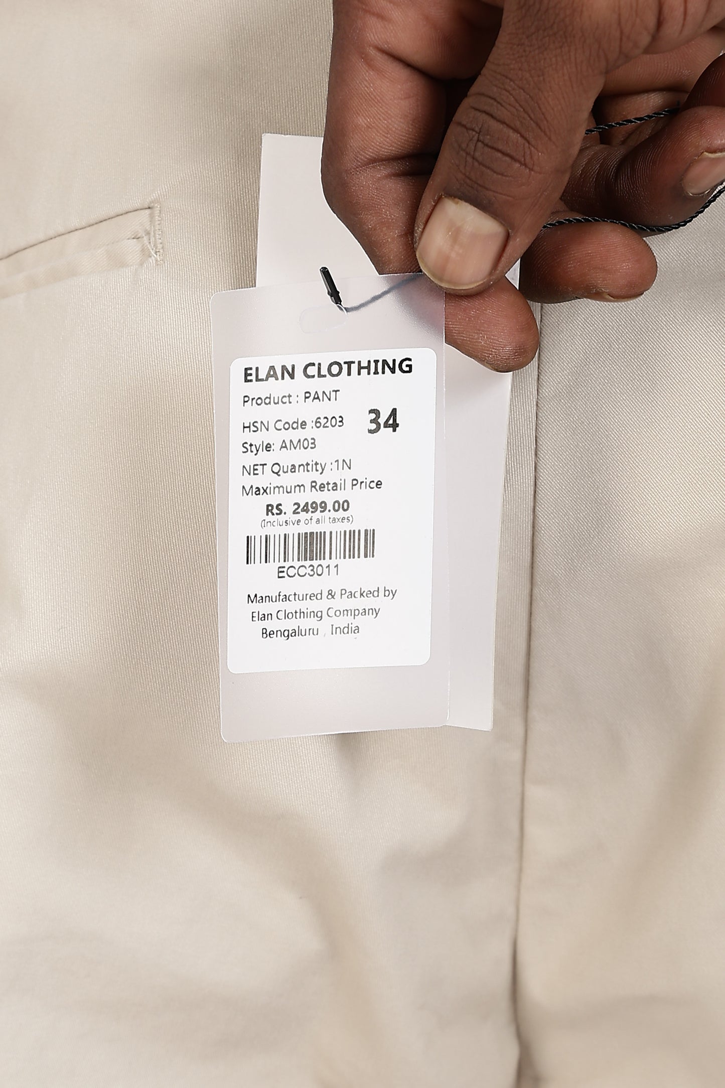 Cotton Chinos Pant Beige