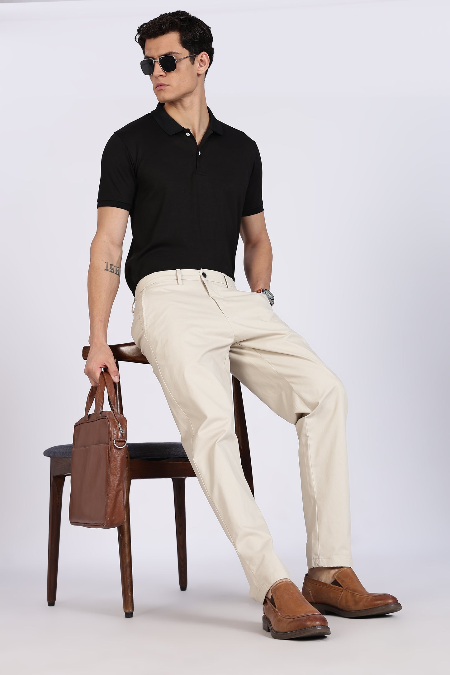 Cotton Chinos Pant Beige