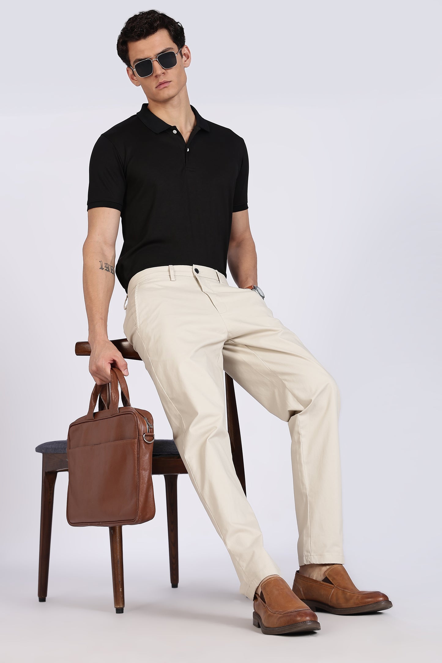 Cotton Chinos Pant Beige