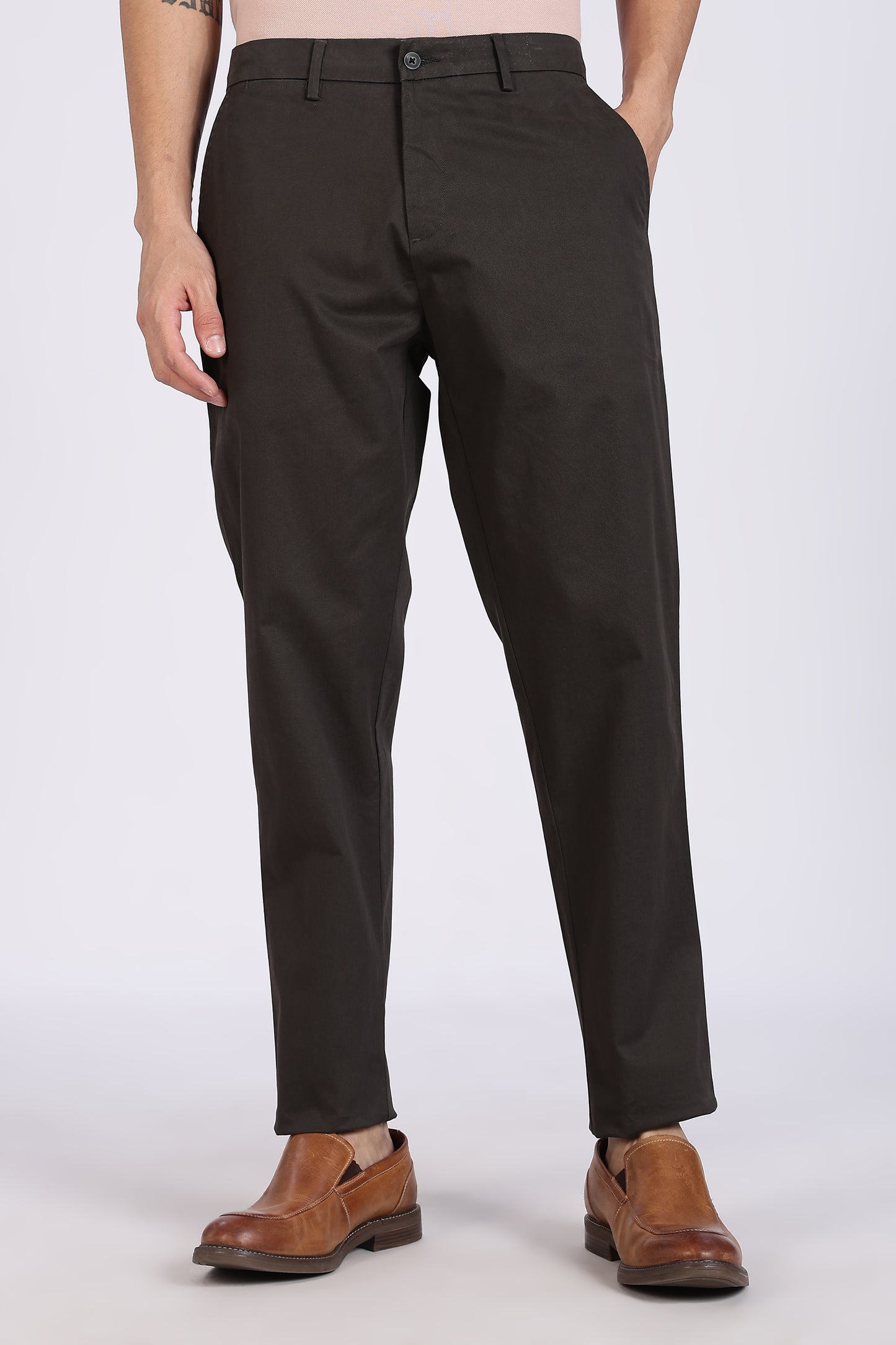 Cotton Chinos Pant Coffee Brown.