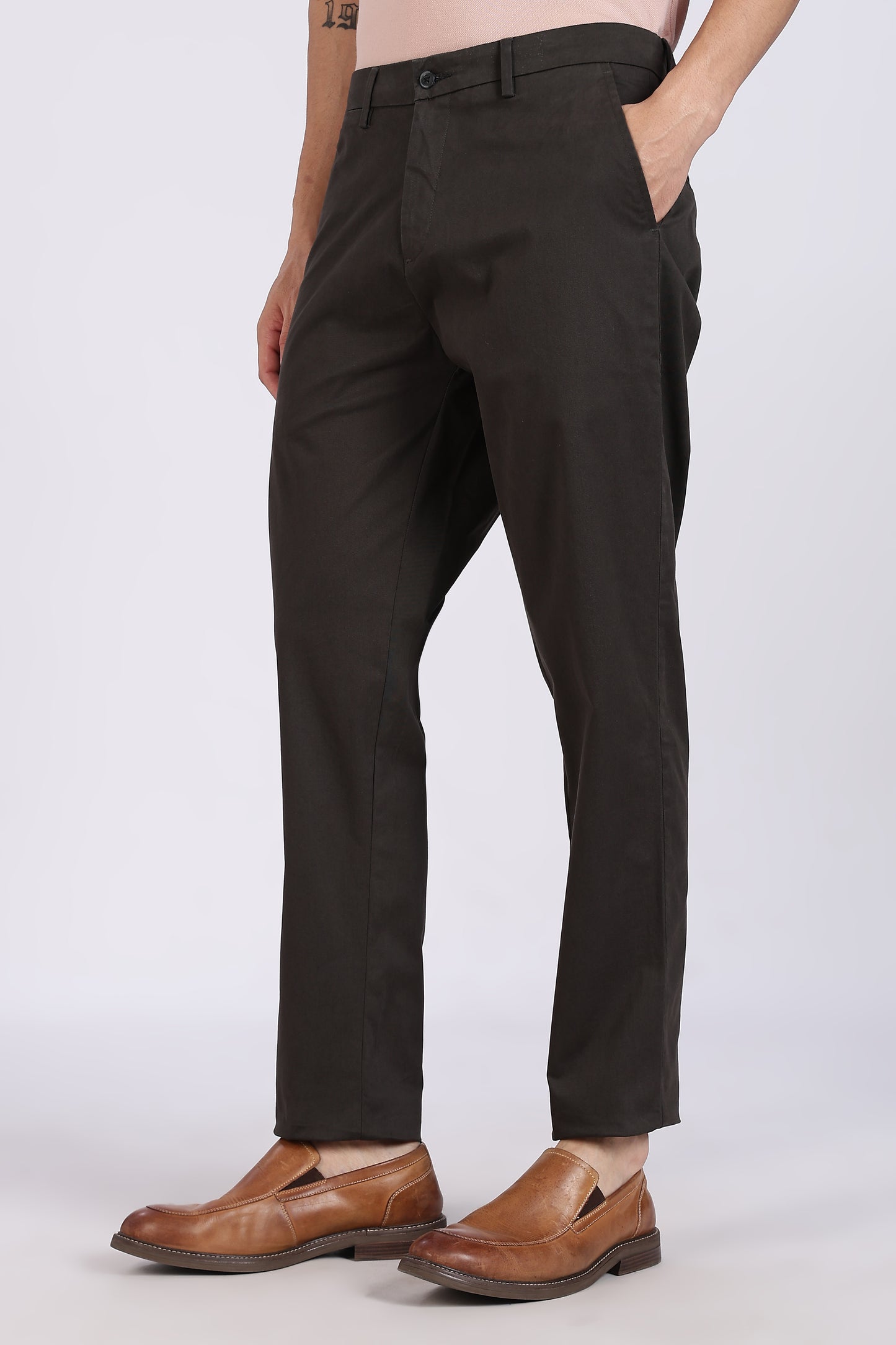 Cotton Chinos Pant Coffee Brown.