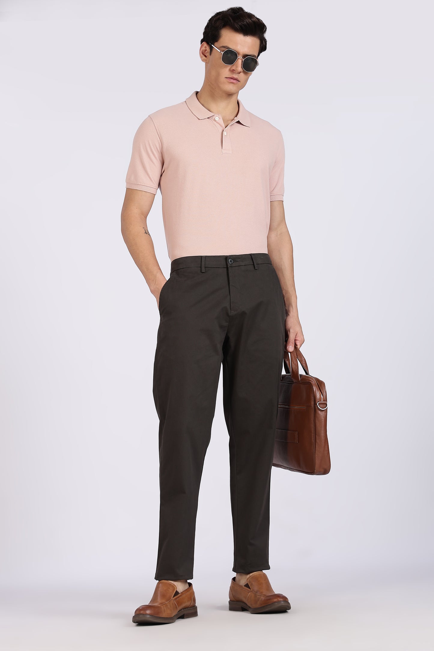 Cotton Chinos Pant Coffee Brown.