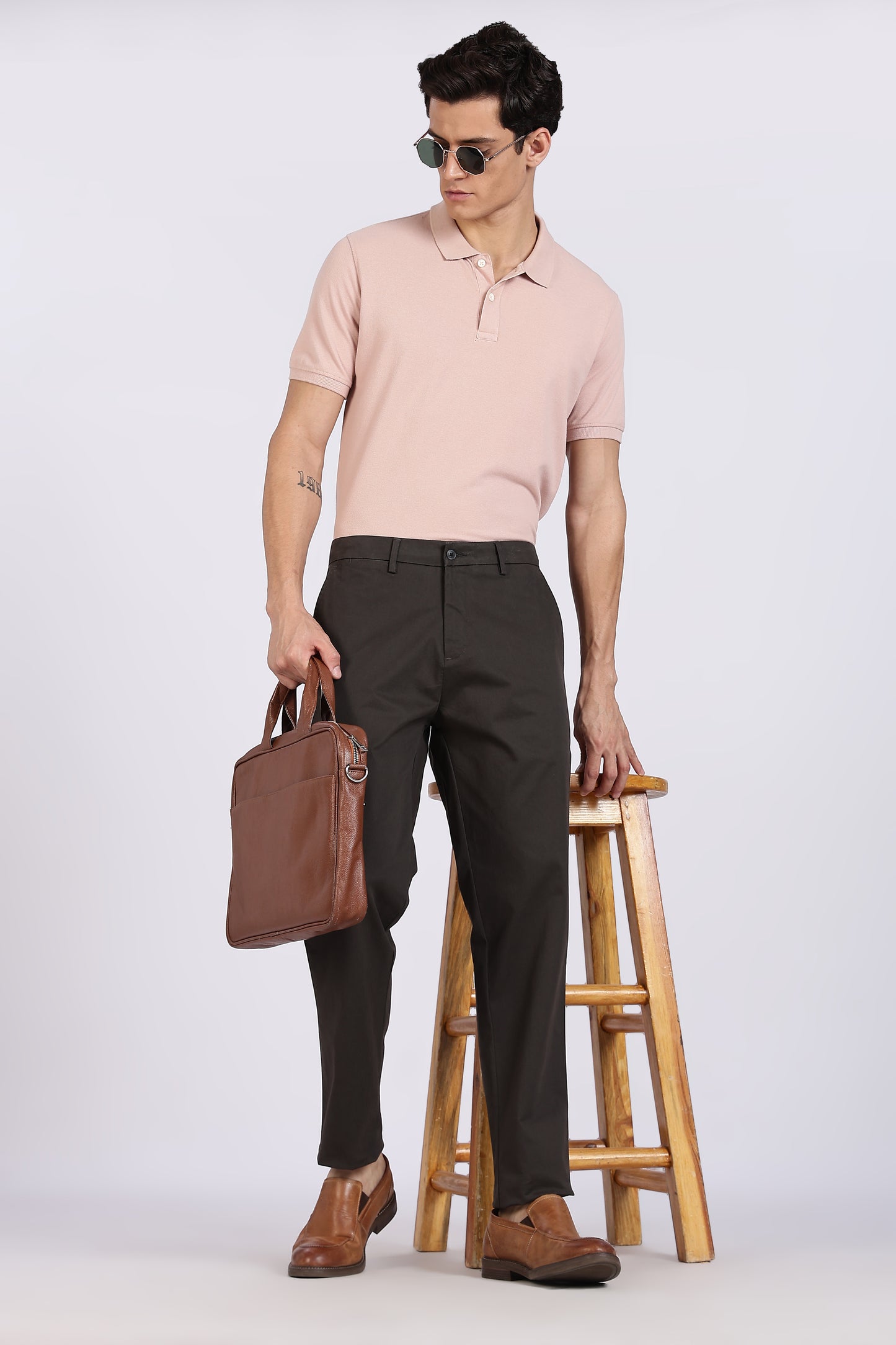Cotton Chinos Pant Coffee Brown.