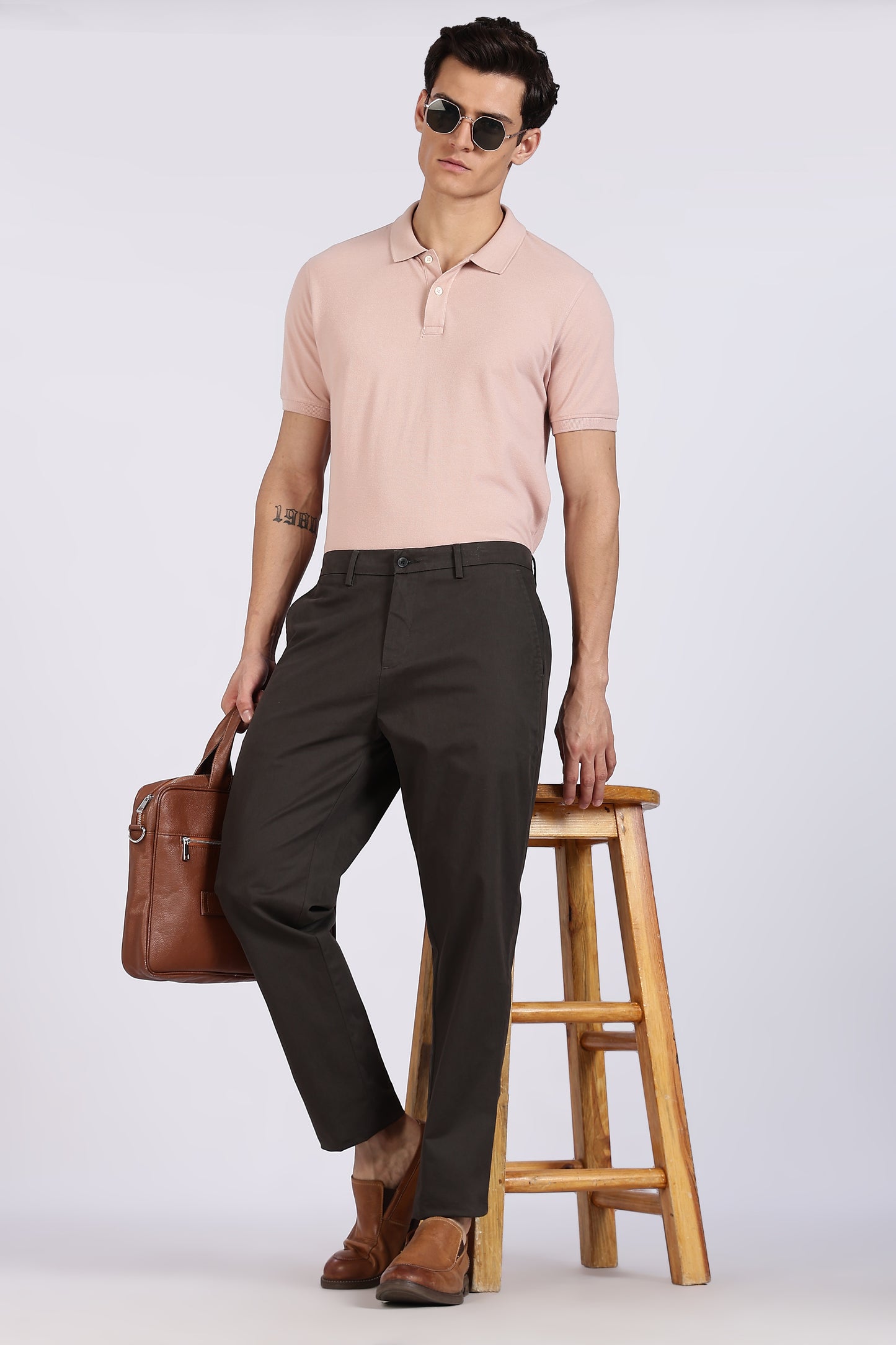 Cotton Chinos Pant Coffee Brown.