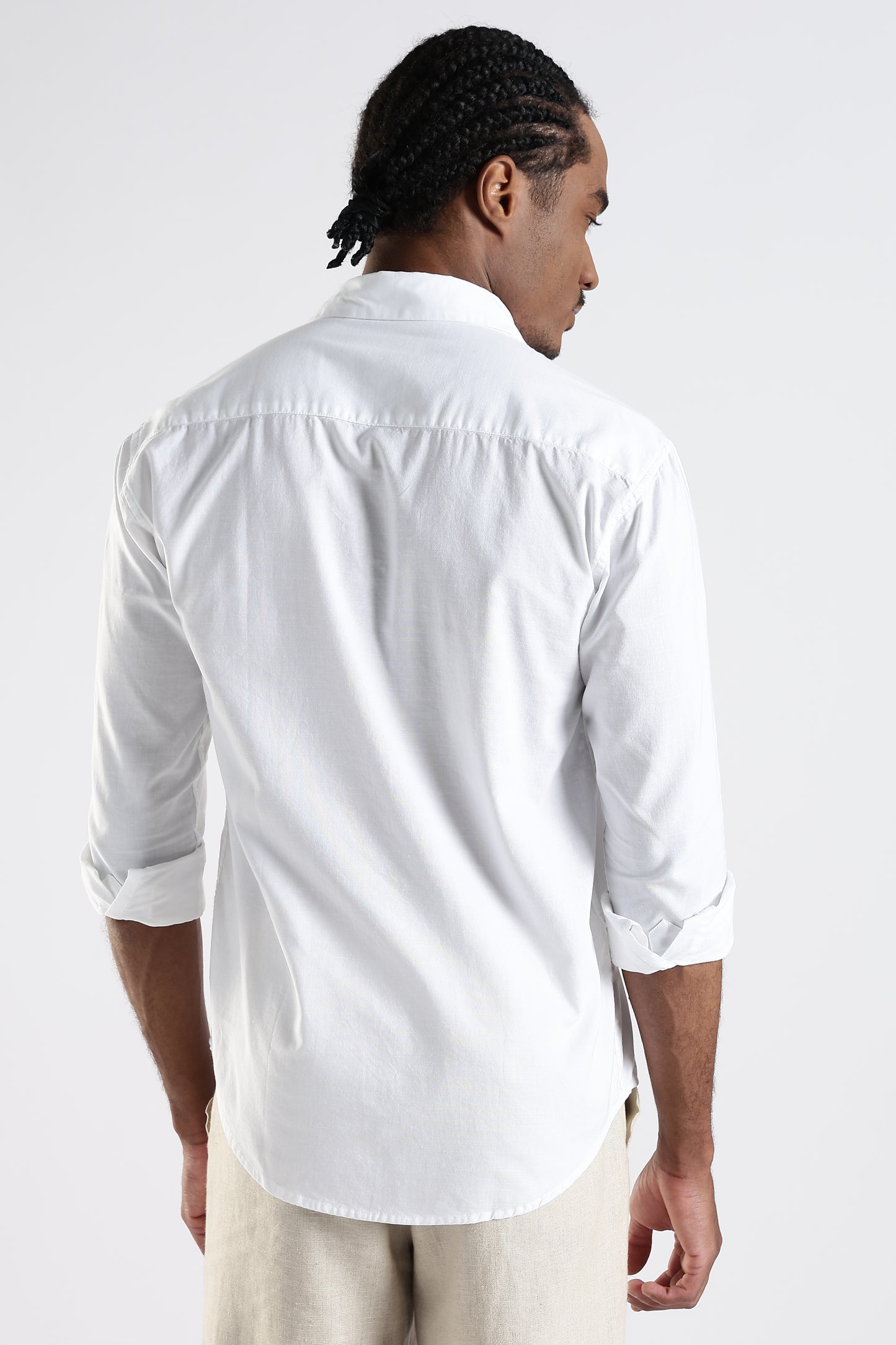 White Floral Embroidered Designer Shirt