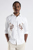 White Floral Embroidered Designer Shirt