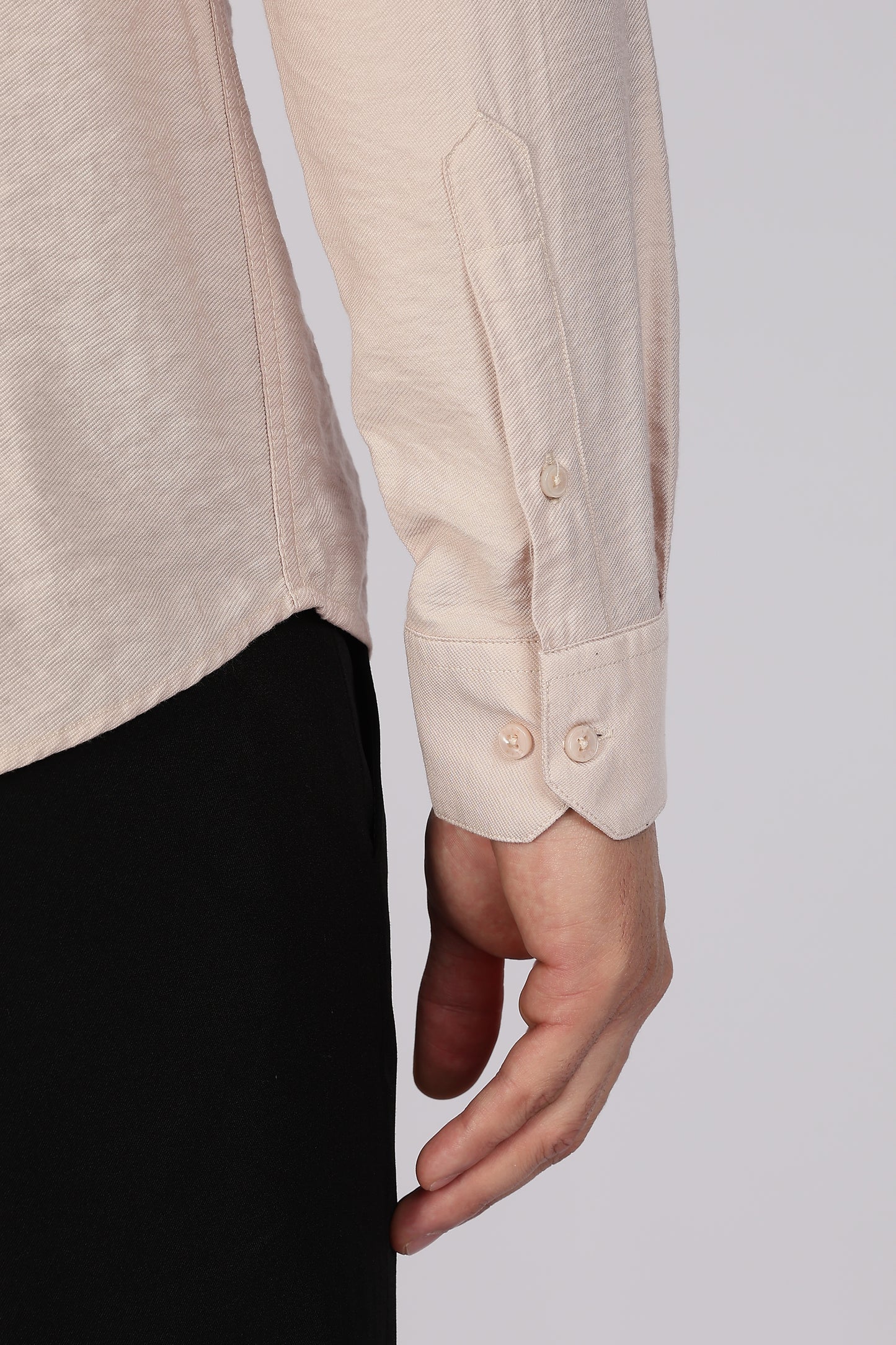 Regular Fit Classic Beige Linen Shirt