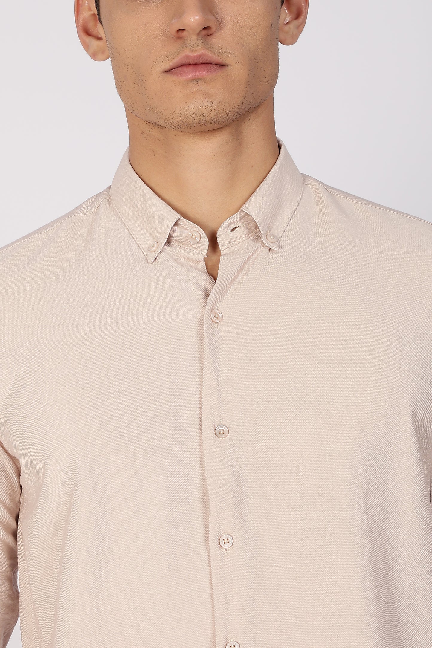 Regular Fit Classic Beige Linen Shirt