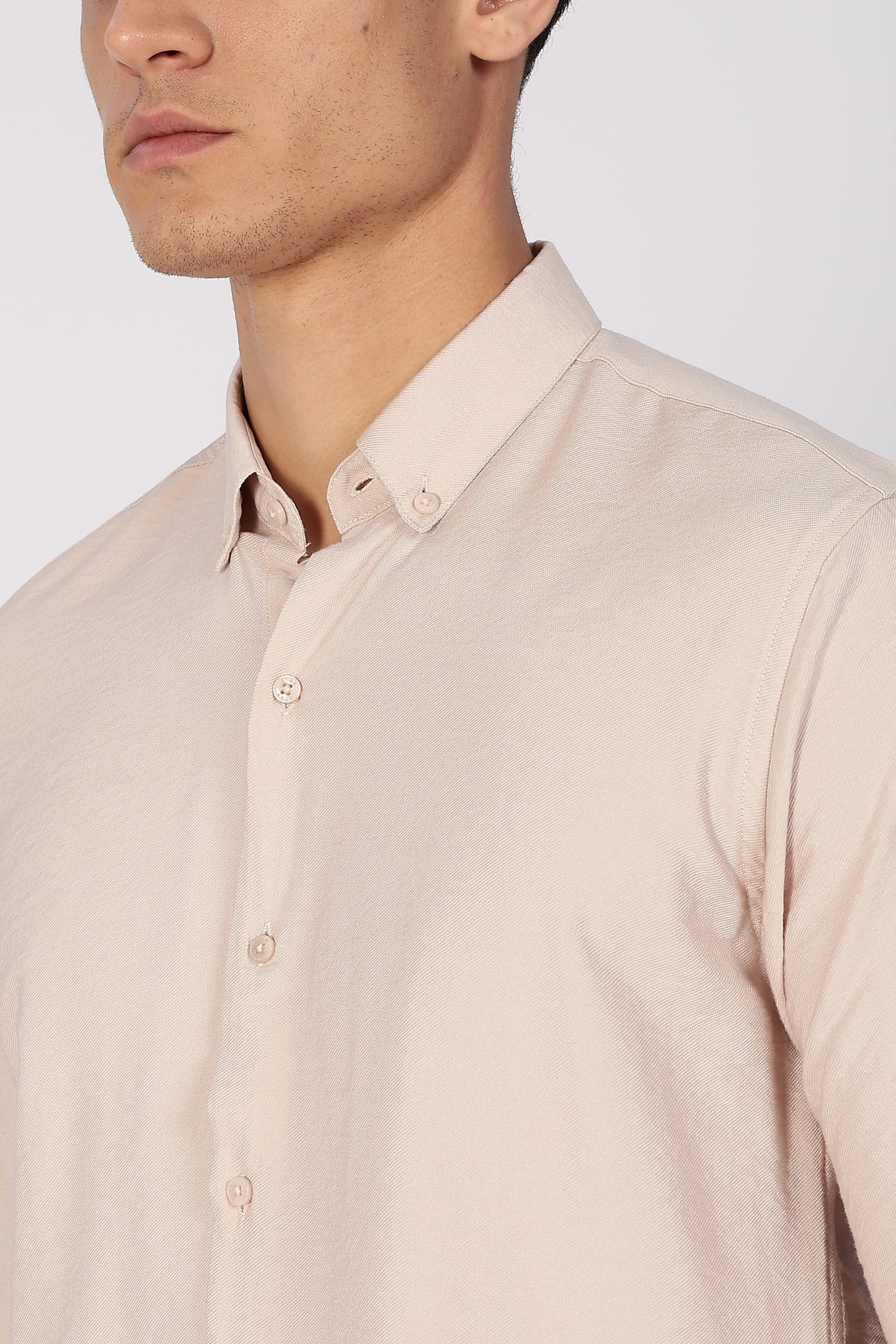 Regular Fit Classic Beige Linen Shirt