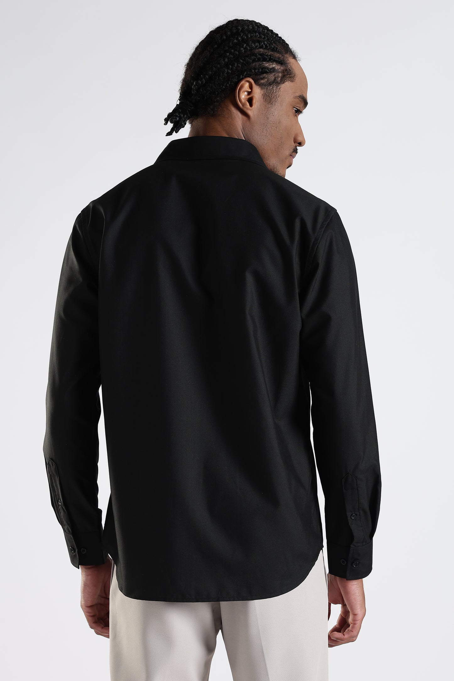 Regular Fit Black Stone Designer Shirt