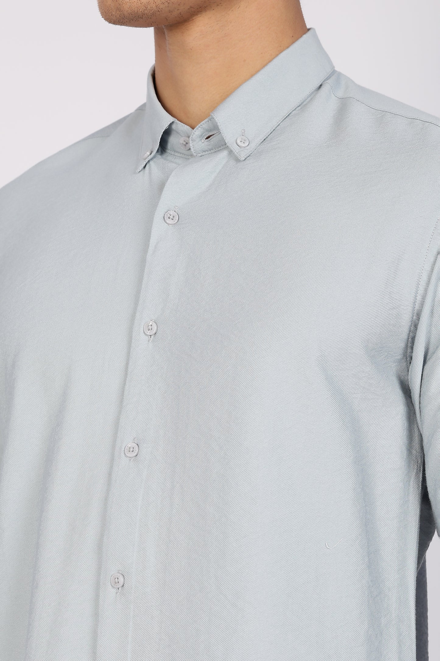 Regular Fit Pastel Blue Plain Linen Shirt