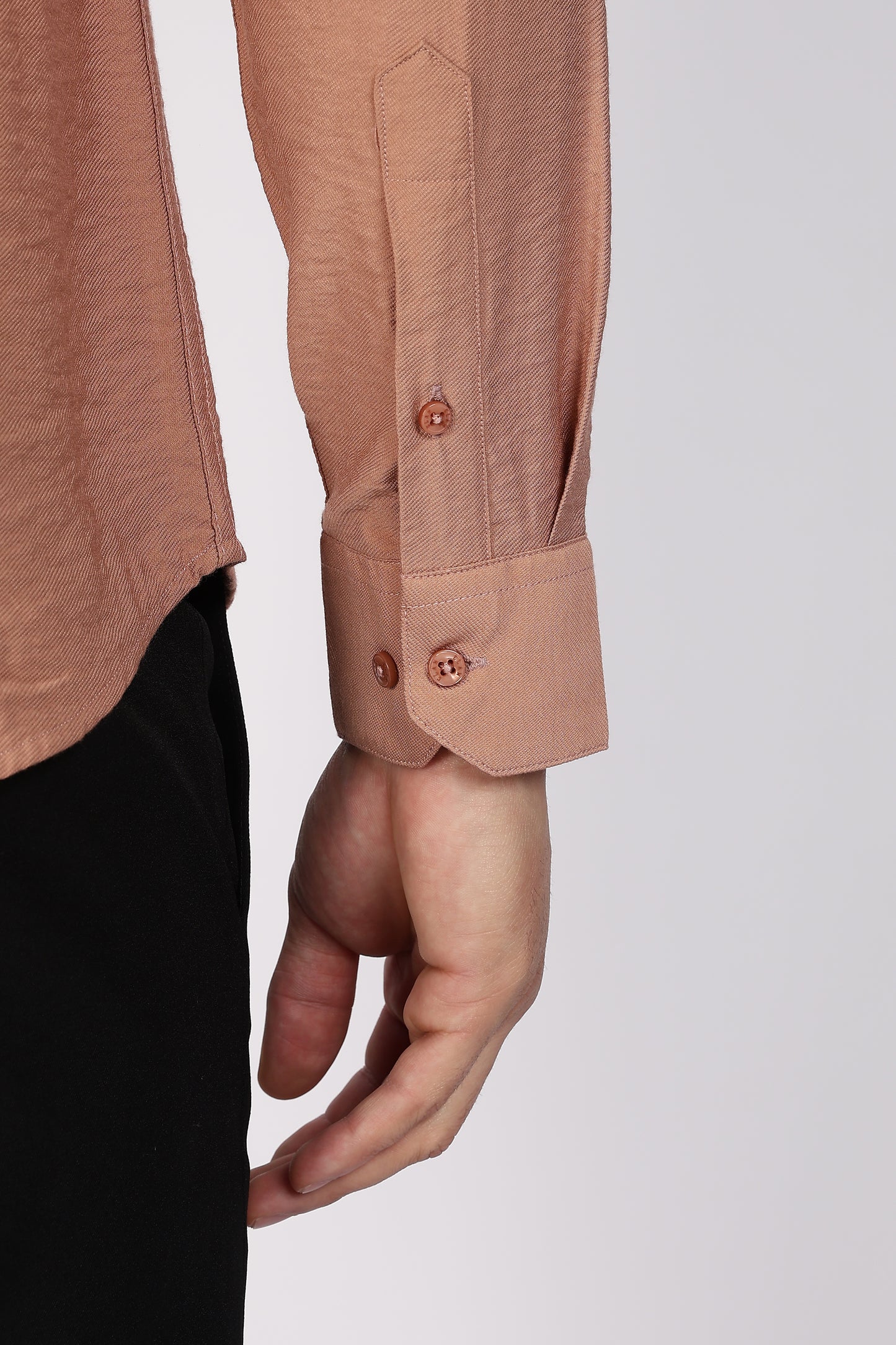 Regular Fit Light Brown Blended Linen Shirt