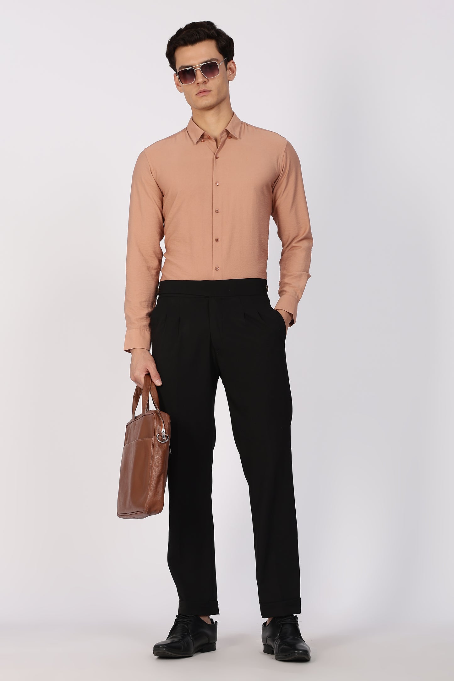 Regular Fit Light Brown Blended Linen Shirt