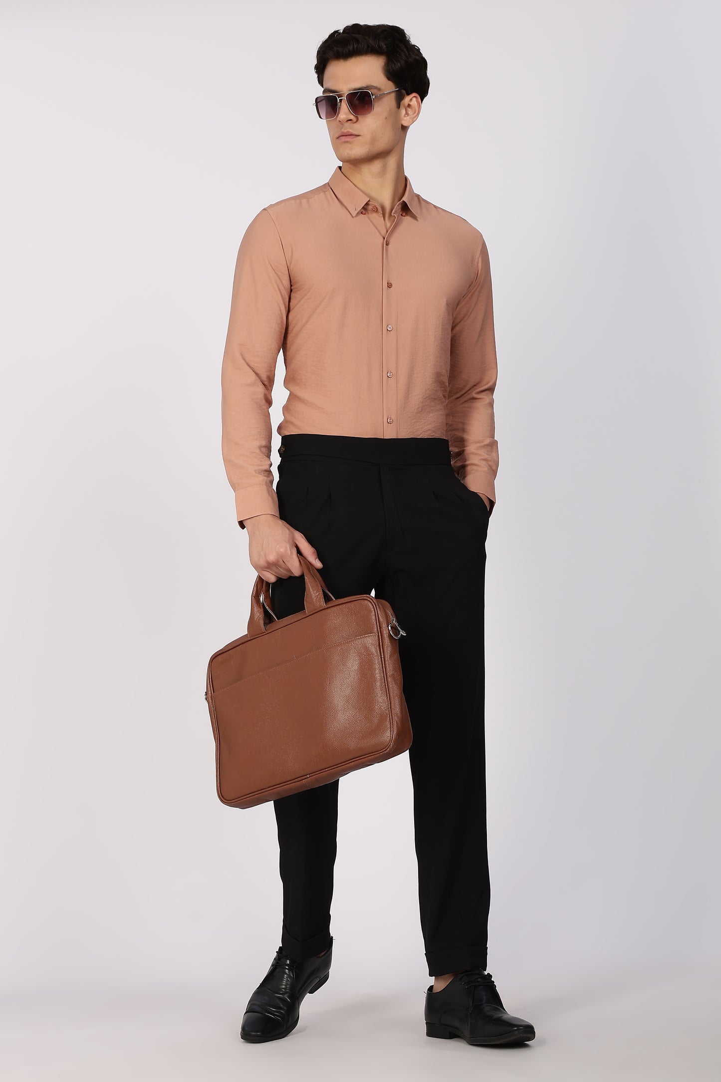 Regular Fit Light Brown Blended Linen Shirt