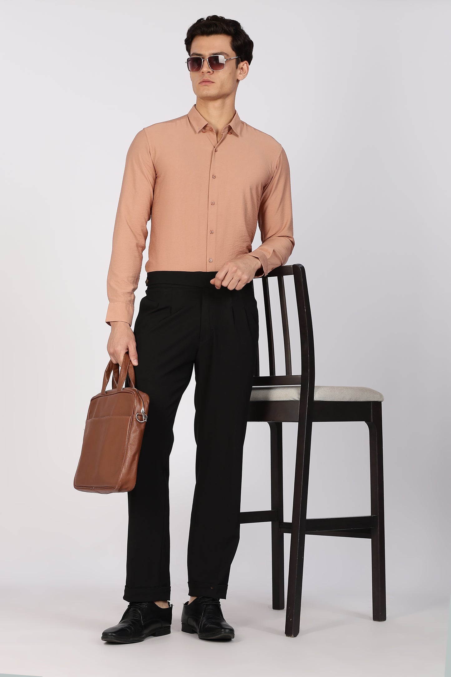 Regular Fit Light Brown Blended Linen Shirt