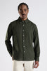 Regular Fit Pure Linen Olive Green Shirt