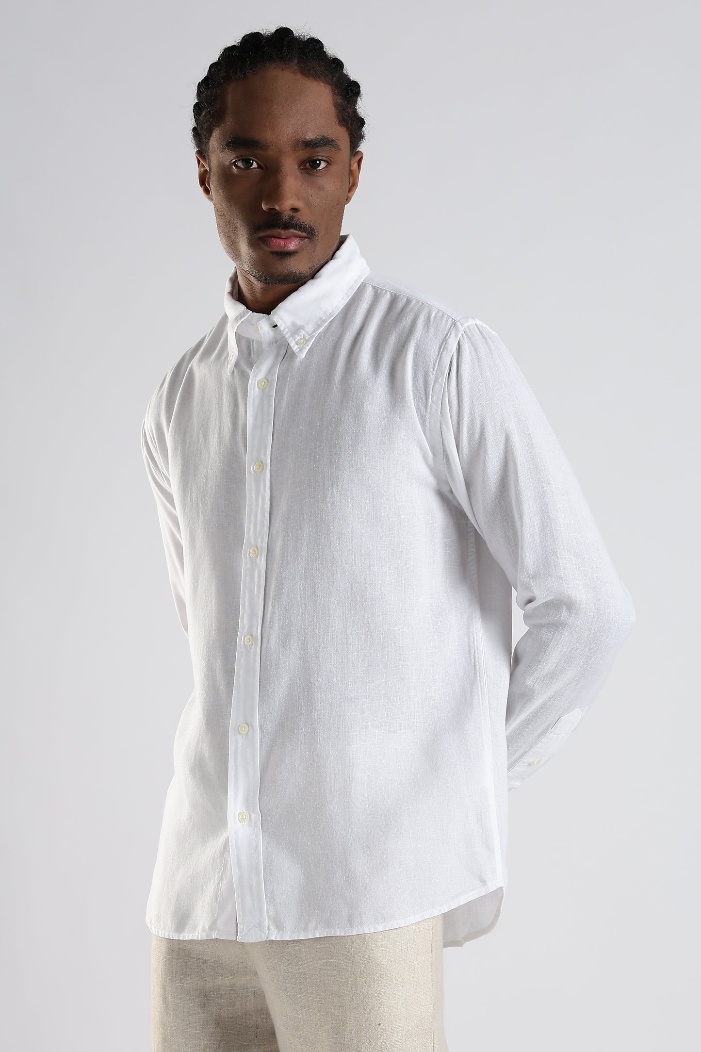 Regular Fit Pure Linen White Shirt