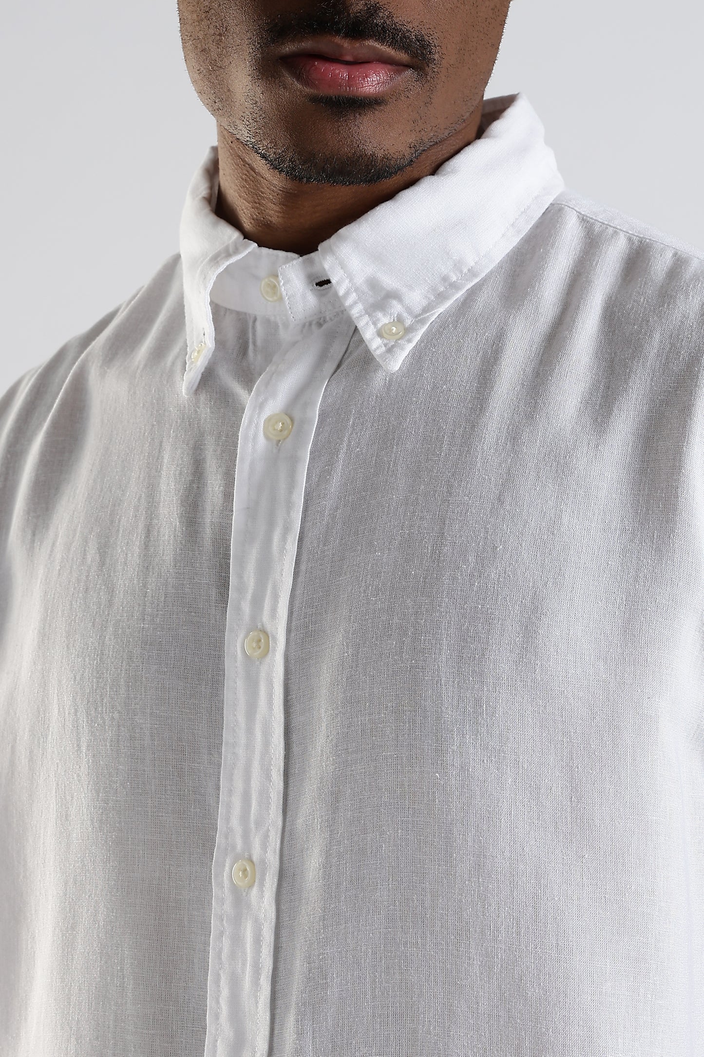 Regular Fit Pure Linen White Shirt