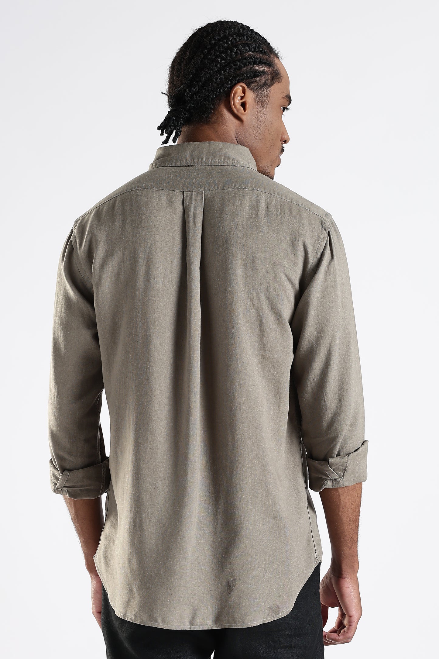 Regular Fit Pure Linen Dusty Beige Shirt