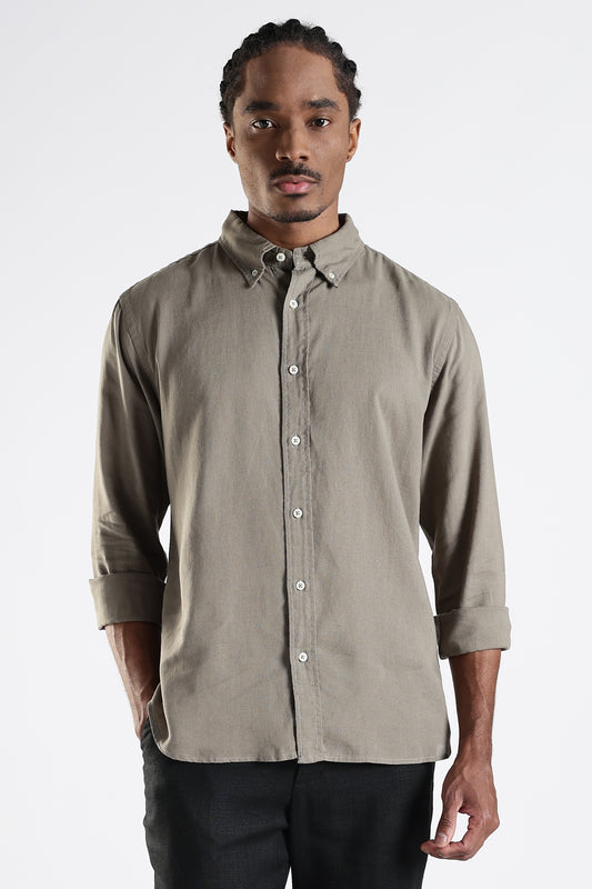 Regular Fit Pure Linen Dusty Beige Shirt