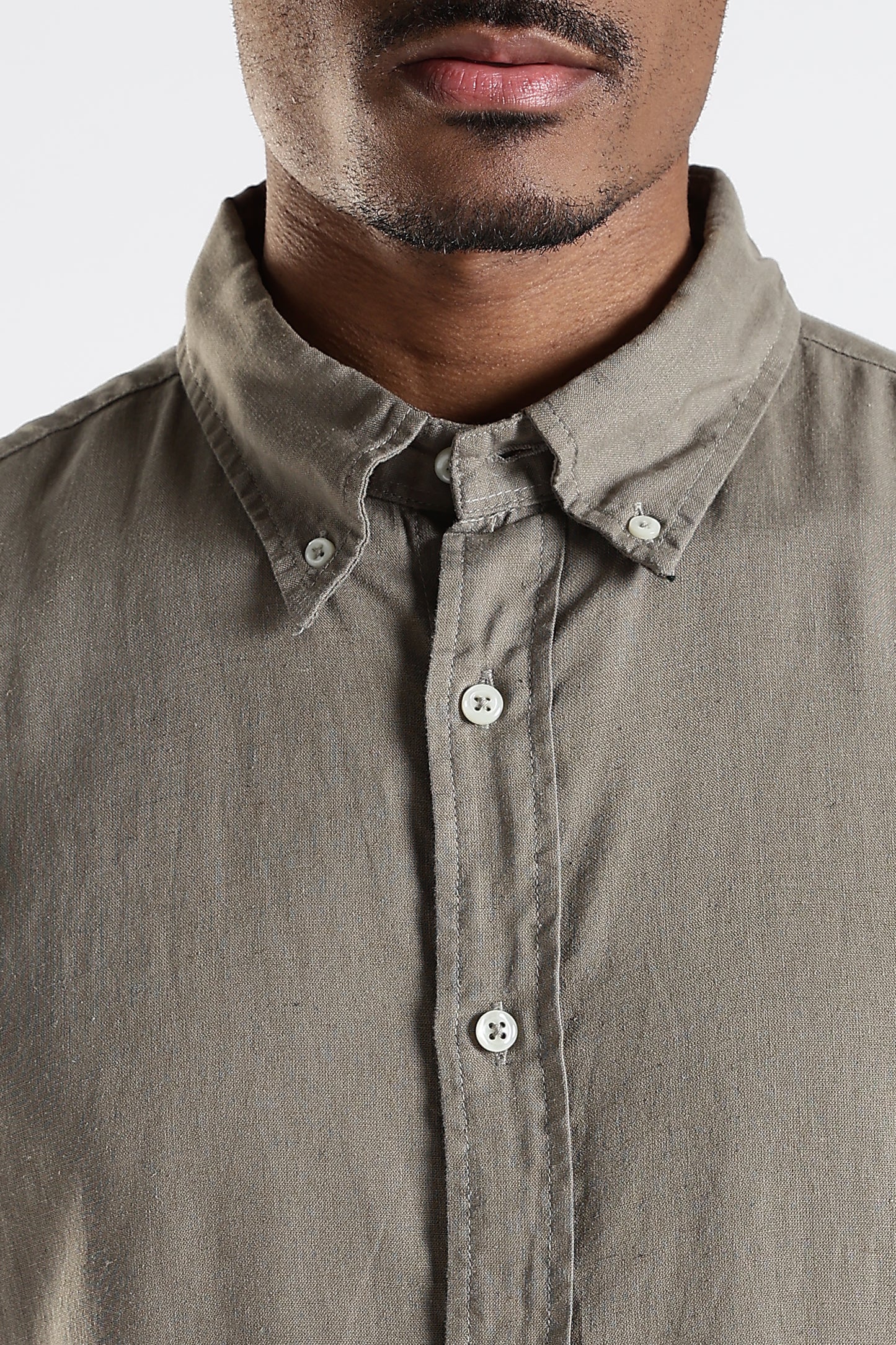 Regular Fit Pure Linen Dusty Beige Shirt