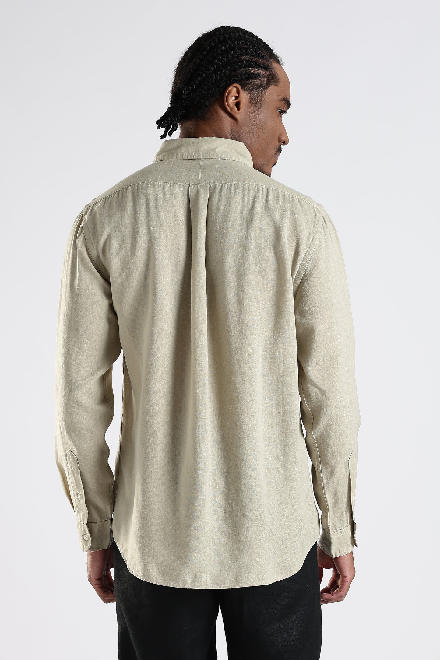 Regular Fit Light Beige Pure Linen Shirt