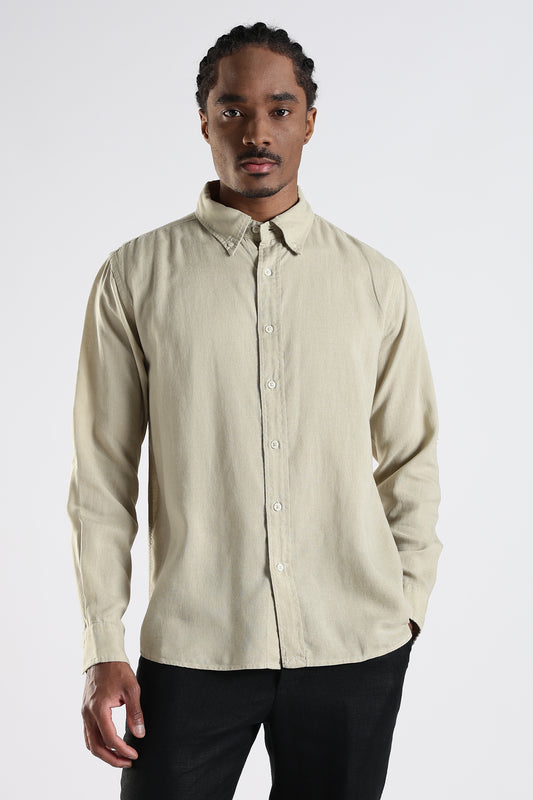 Regular Fit Light Beige Pure Linen Shirt