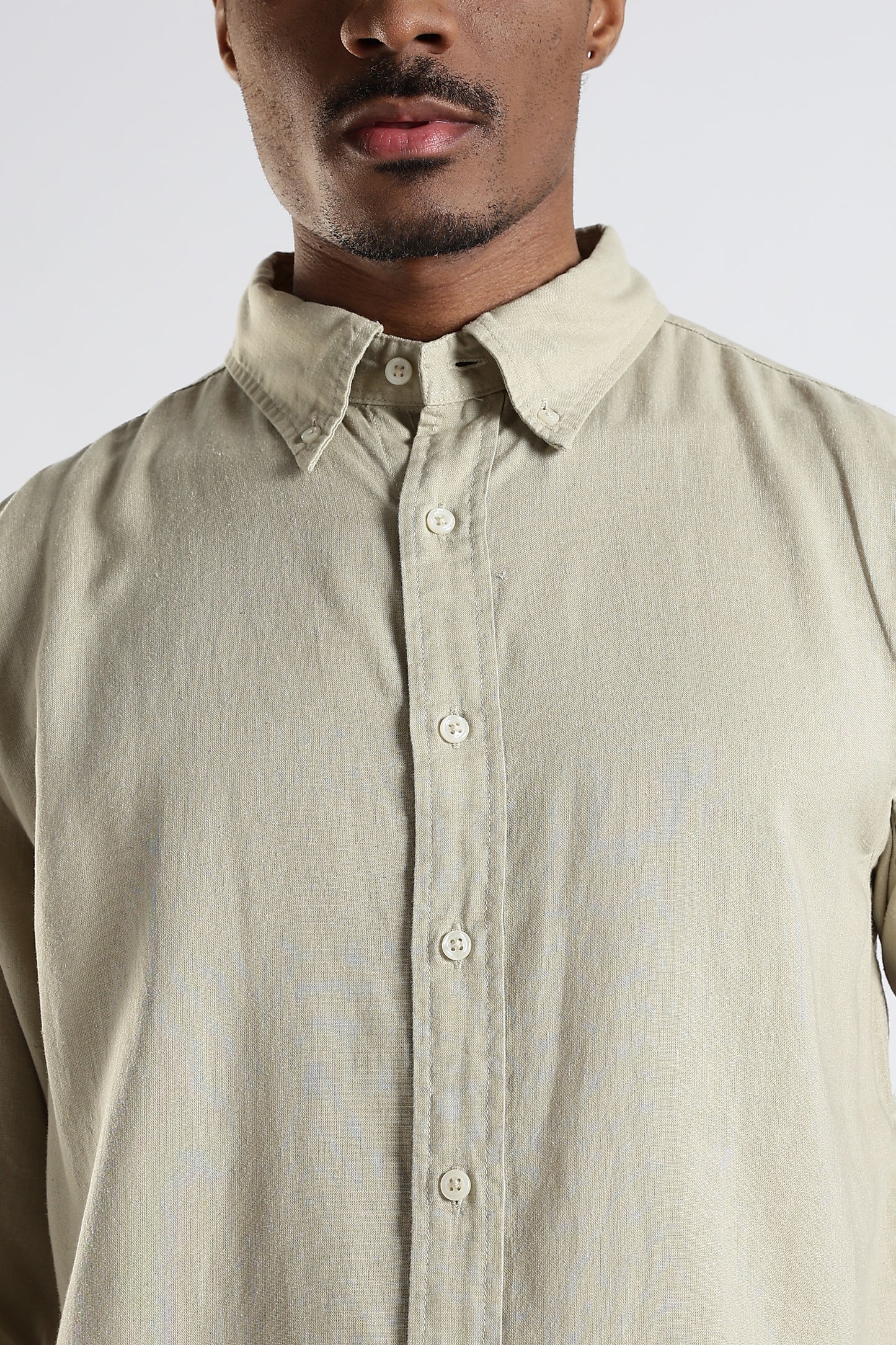 Regular Fit Light Beige Pure Linen Shirt