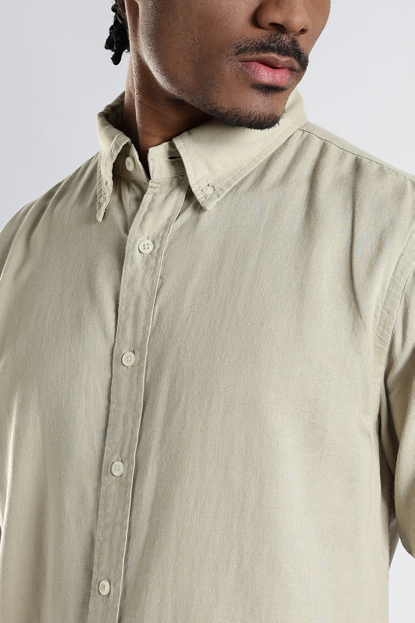 Regular Fit Light Beige Pure Linen Shirt
