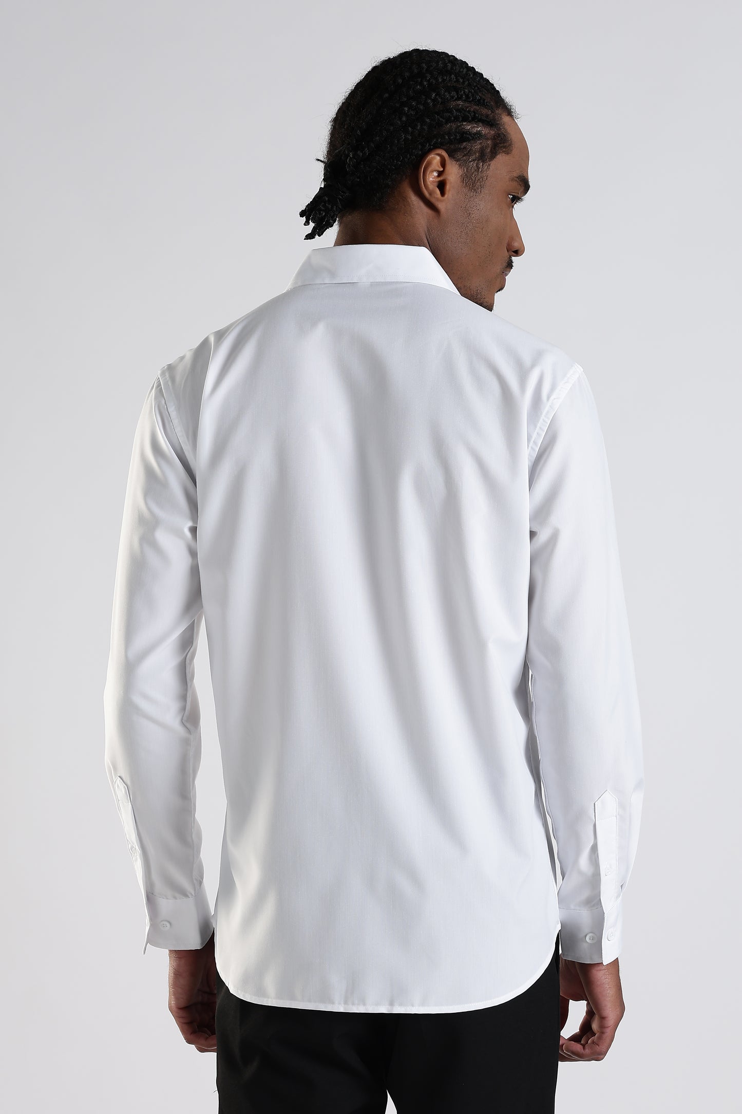 Regular Fit Stone Designer White Shirt