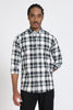 Regular Fit White Shirt with Black & Grey Tartan Checks