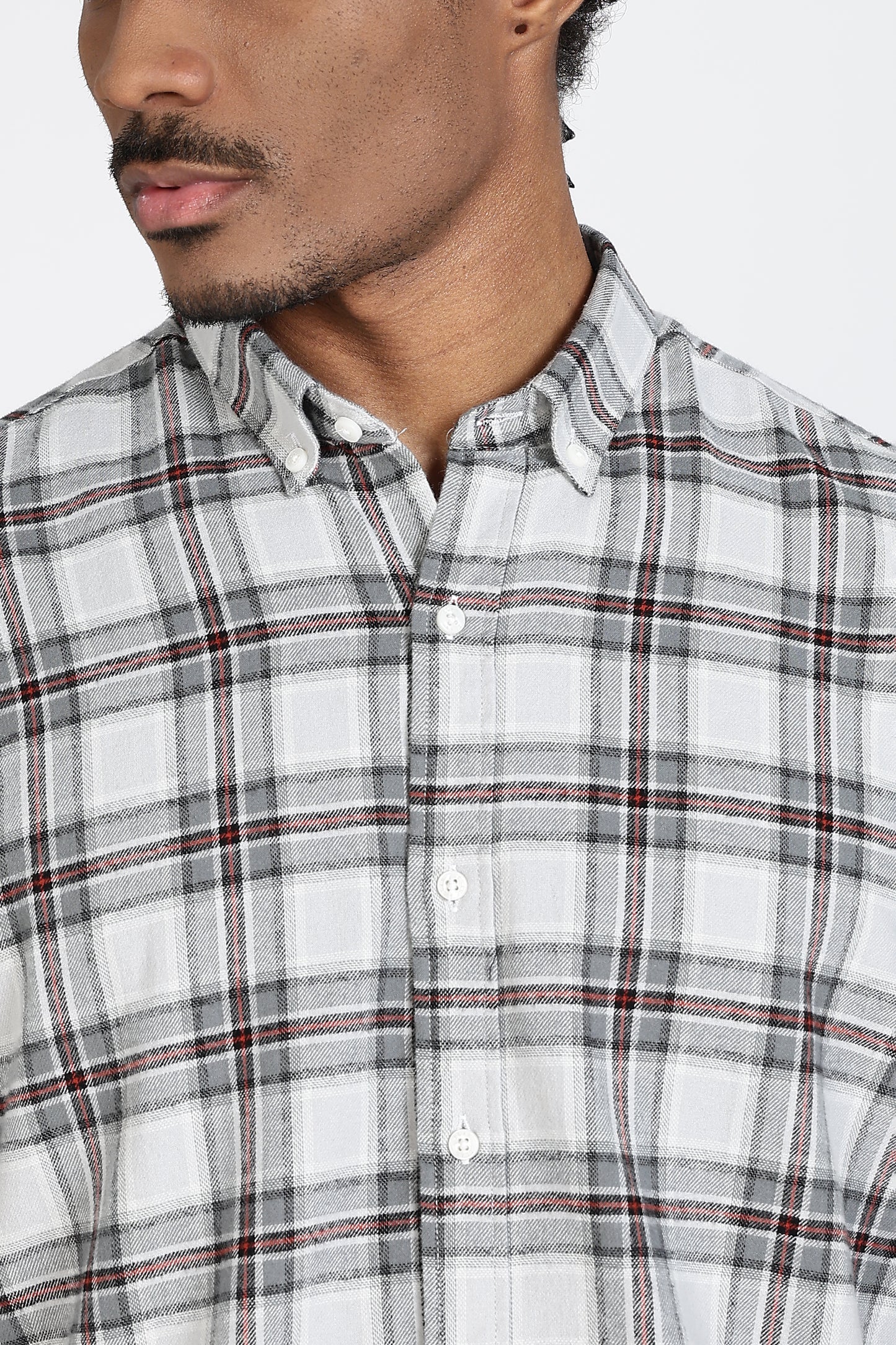 Regular Fit Grey Tartan Checked Shirt