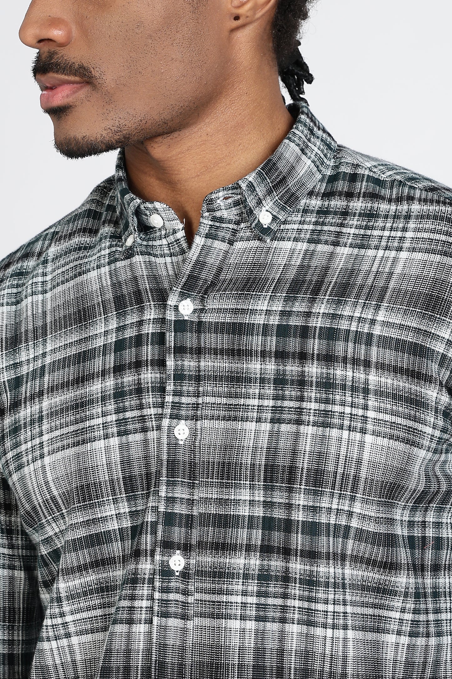 Regular Fit Grey Tartan Checked Casual Shirt