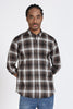 Regular Fit Checkered Design Cotton Brown & White Shirt