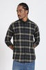 Regular Fit Charcoal Olive Plaid Checked Shirt
