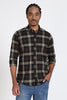 Regular Fit Black Olive Plaid Checked Shirt