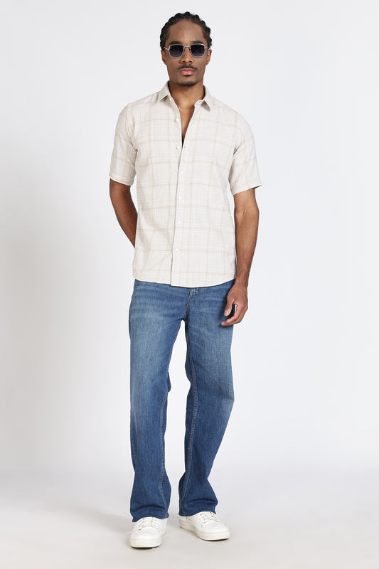 Regular Fit Check Design Cotton Shirt
