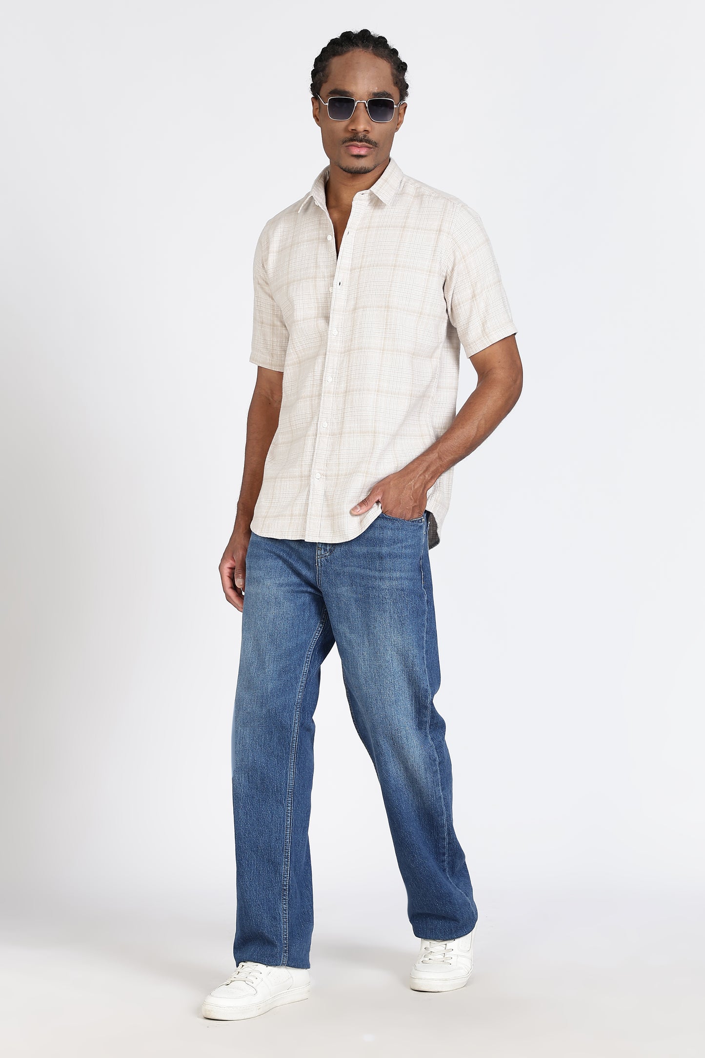 Regular Fit Check Design Cotton Shirt