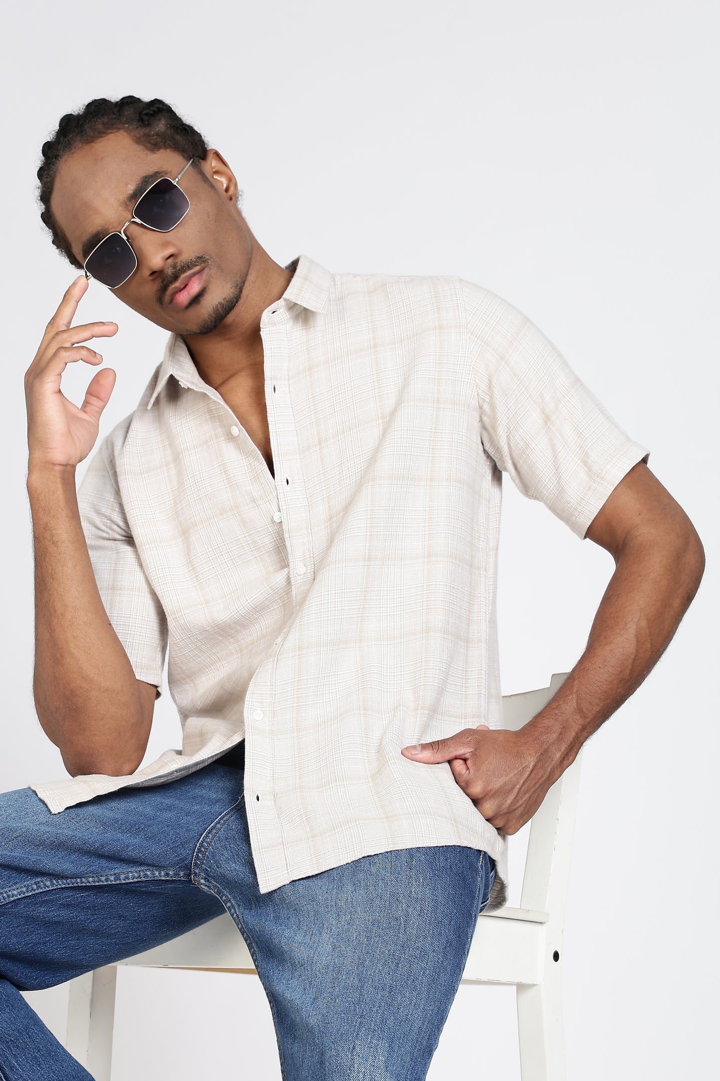 Regular Fit Check Design Cotton Shirt