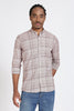 Regular Fit Light Brown Plaid Checked Shirt