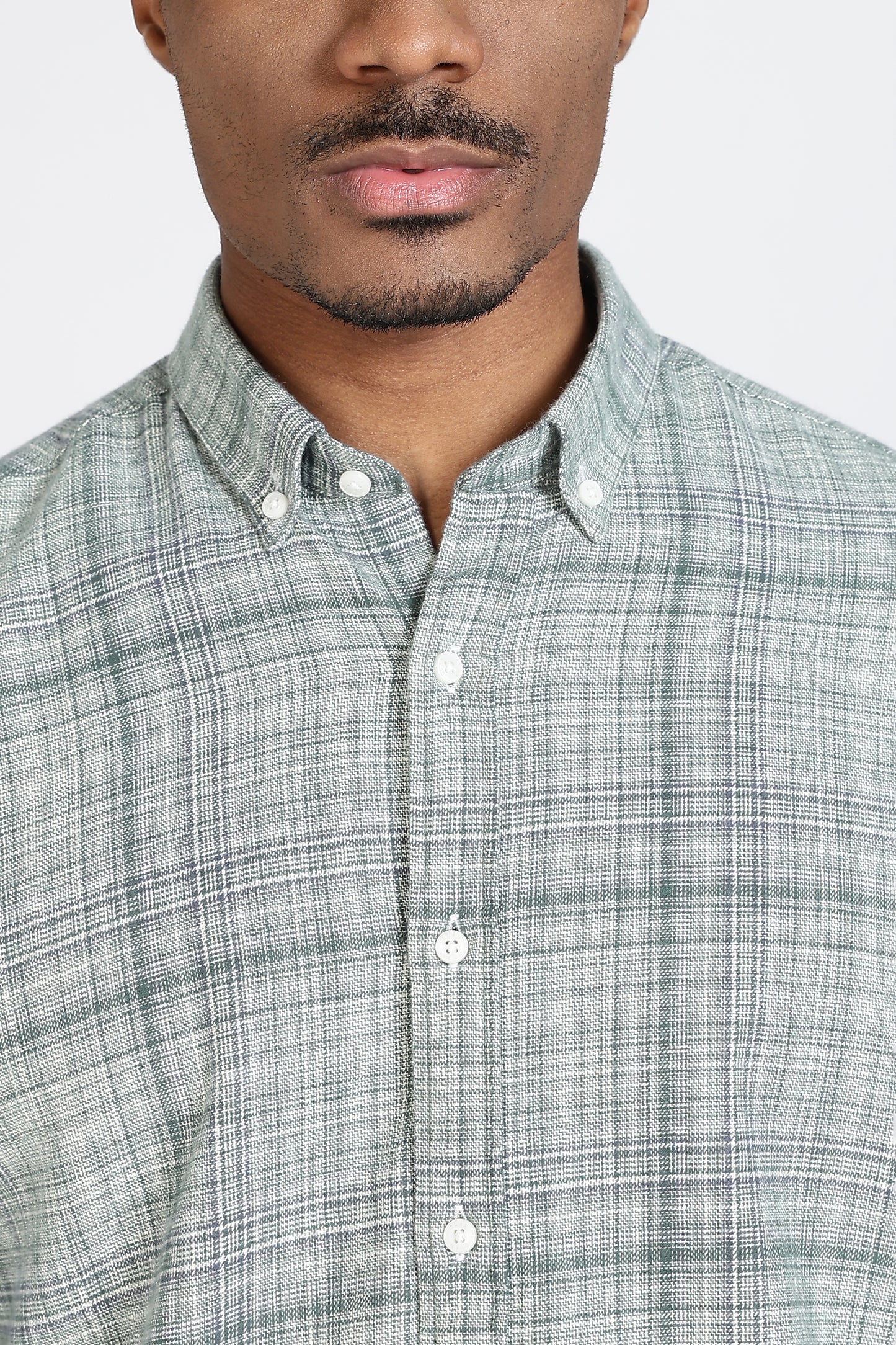 Regular Fit Light Green Plaid Checked Shirt