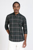 Regular Fit Dark Green & Grey Windowpane Checked Shirt