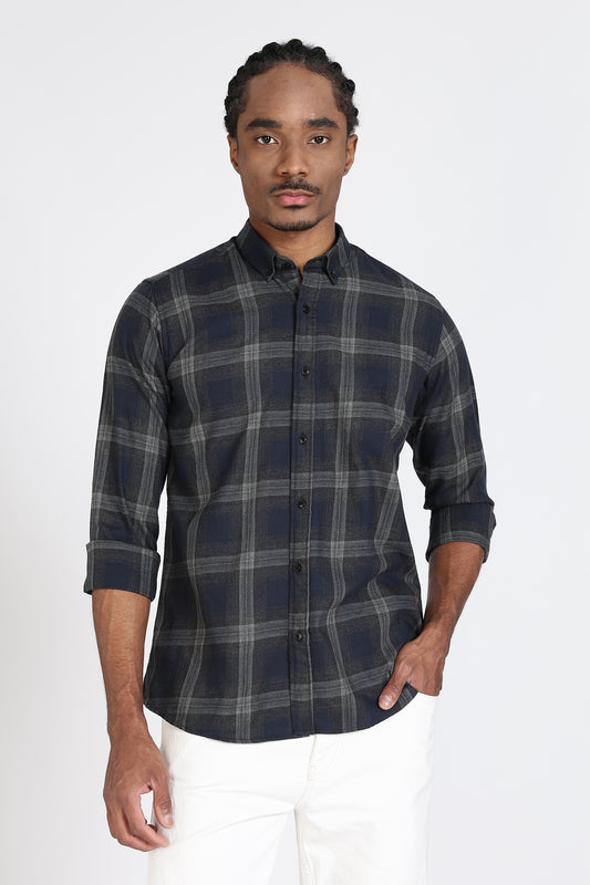 Regular Fit Check Design Cotton Shirt