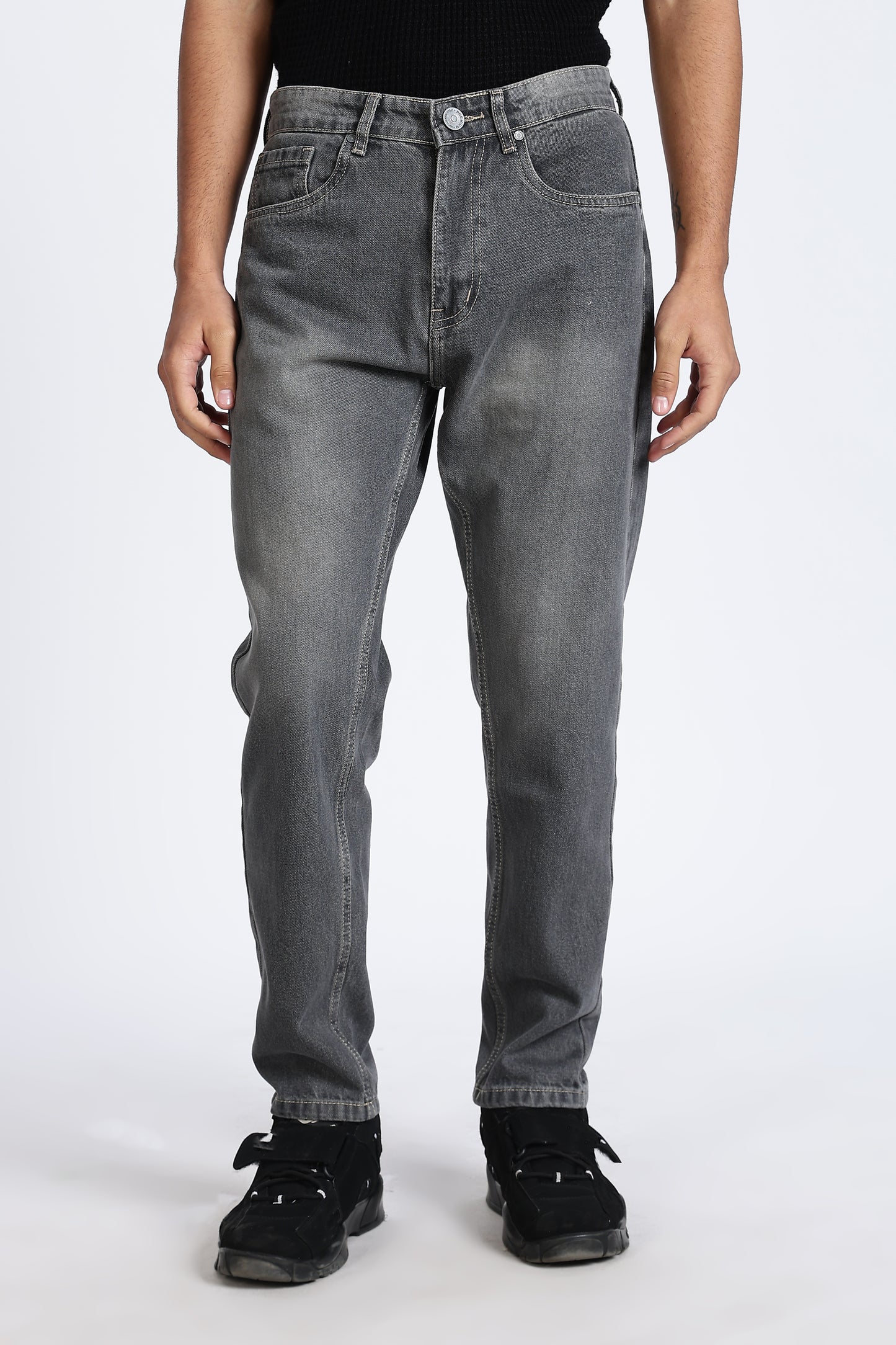 Mom Fit Denim Cloud Grey Jeans