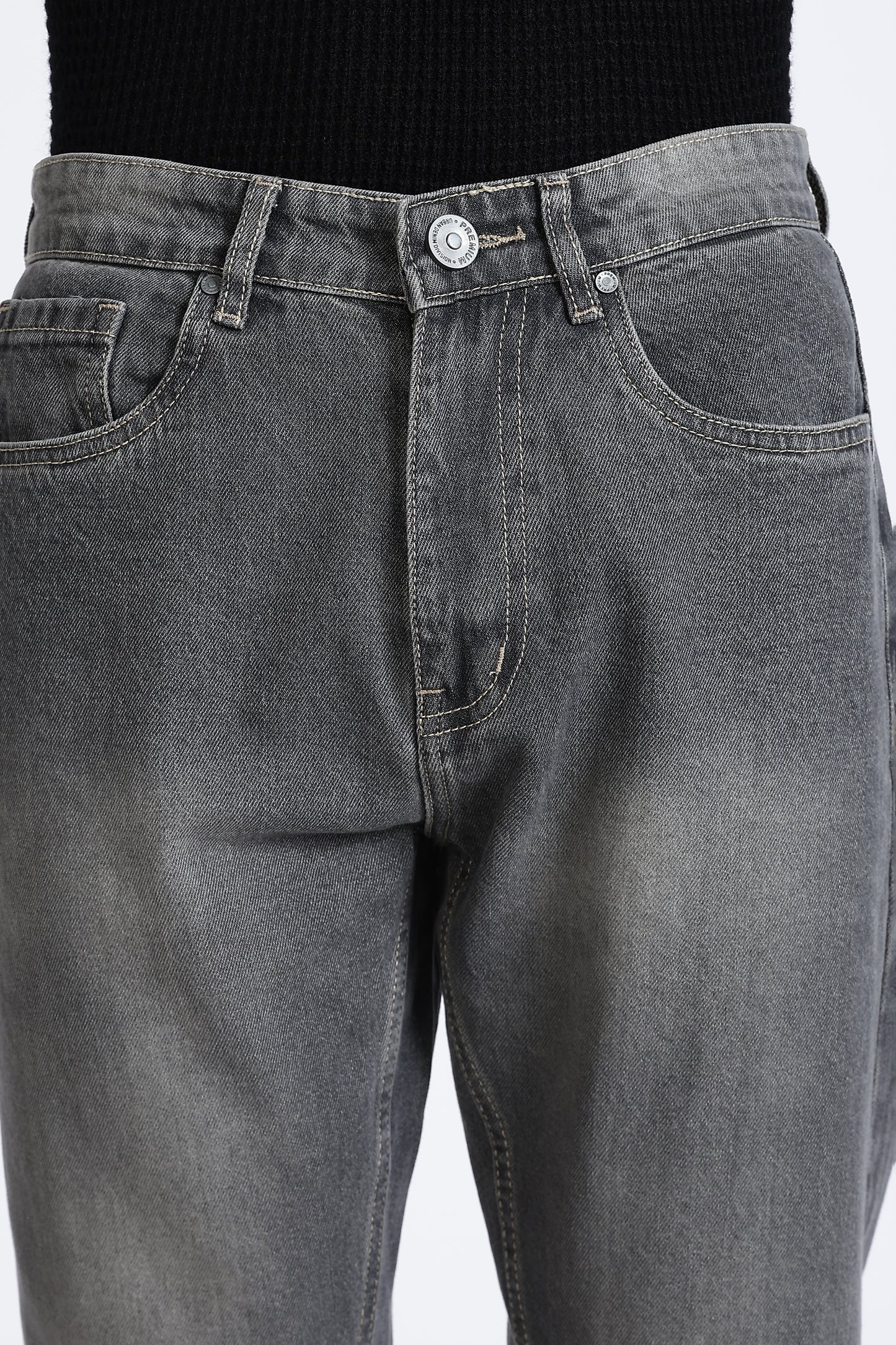 Mom Fit Denim Cloud Grey Jeans
