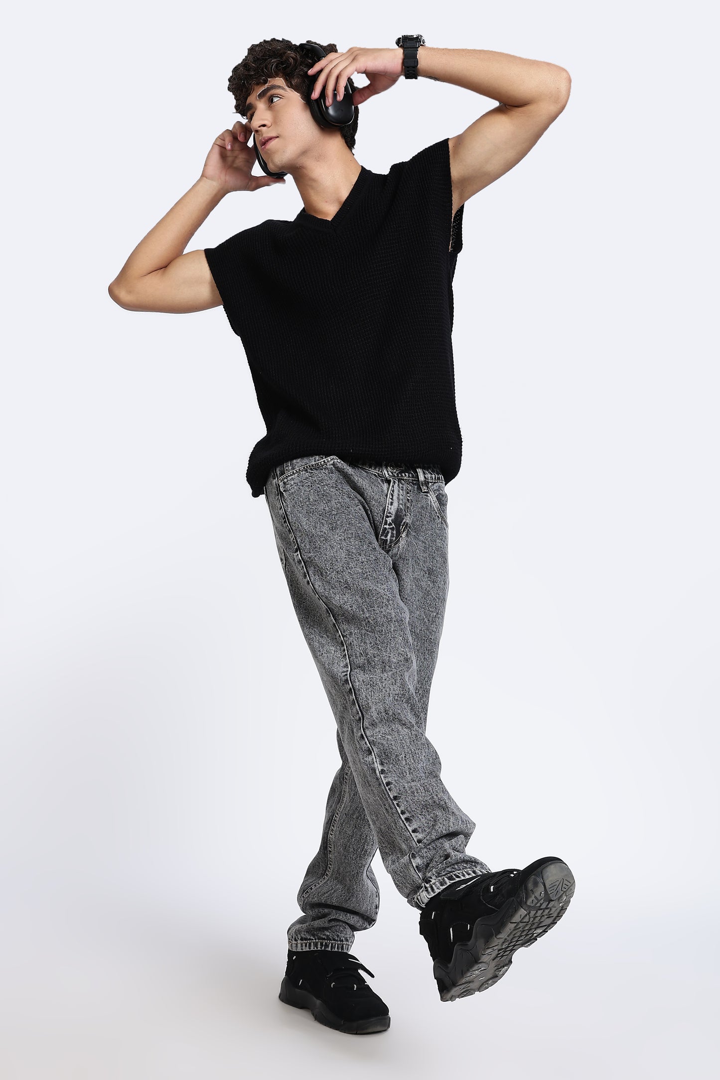 Mom Fit Retro Grey Shade Denim Jeans