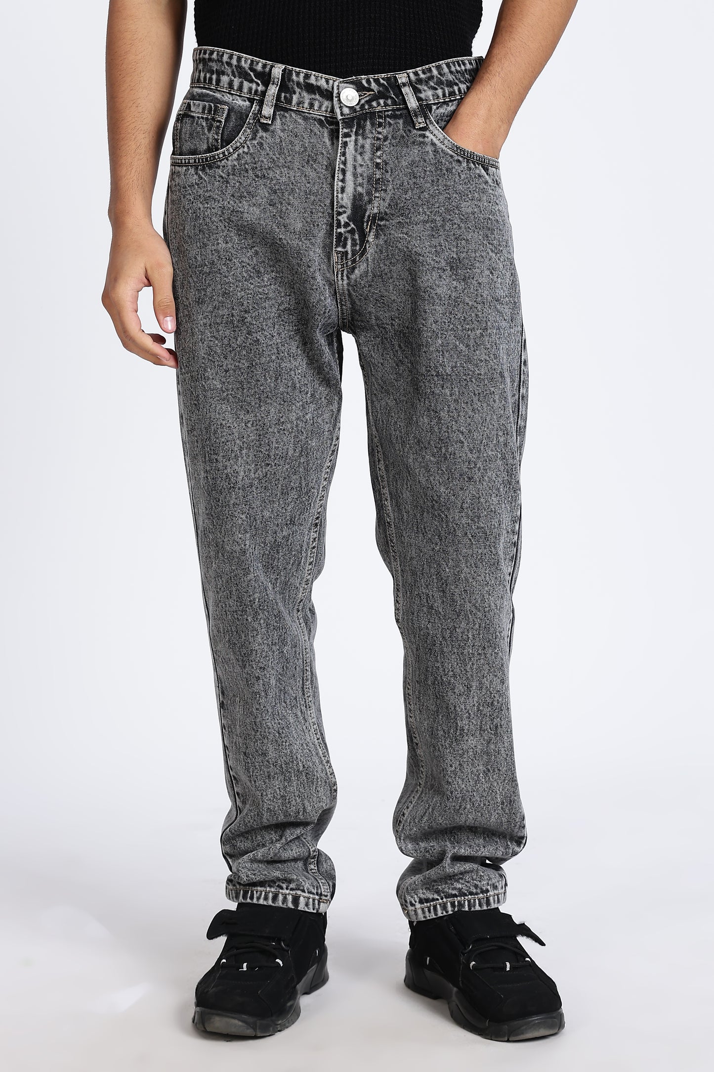 Mom Fit Retro Grey Shade Denim Jeans