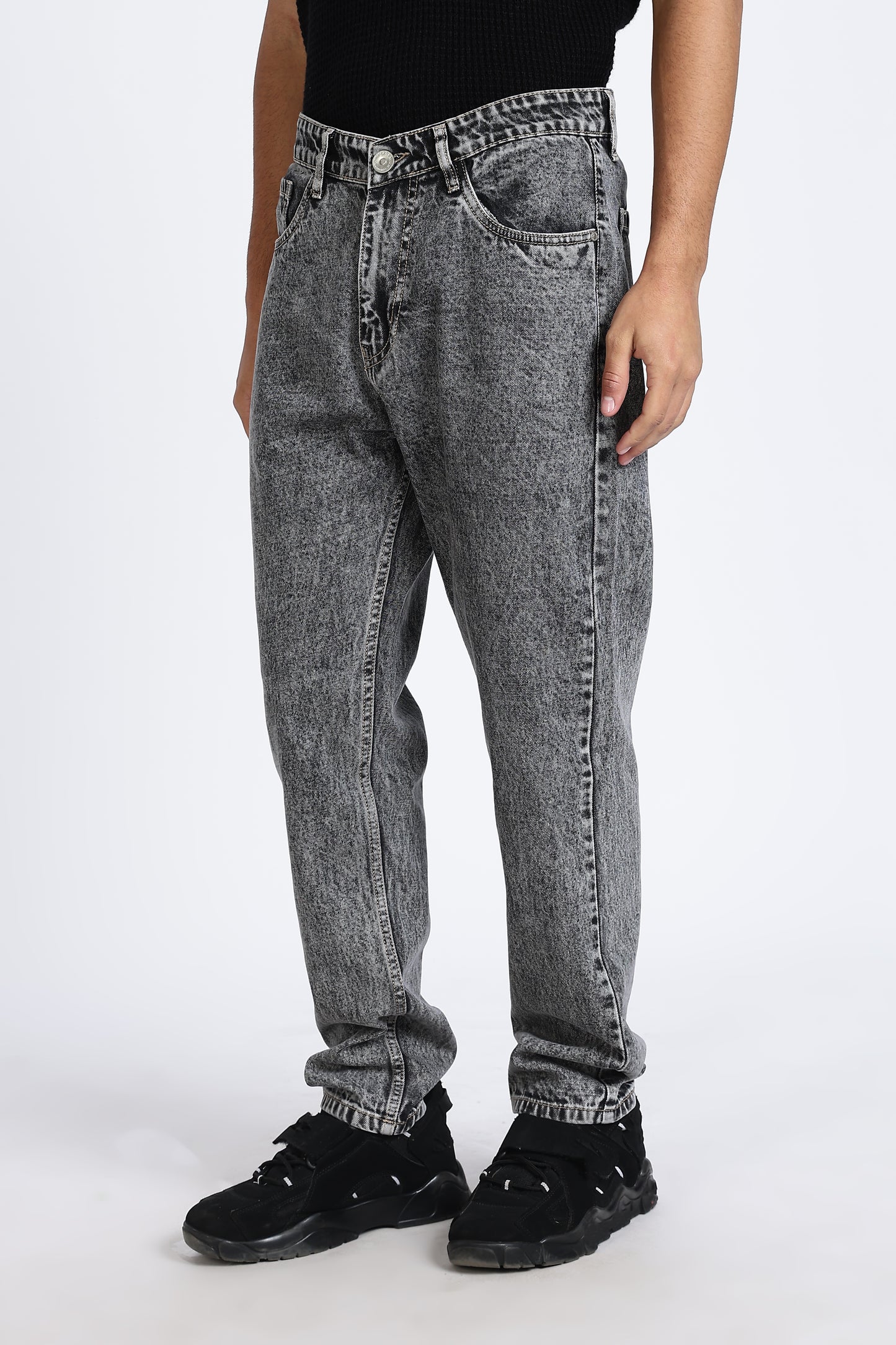 Mom Fit Retro Grey Shade Denim Jeans