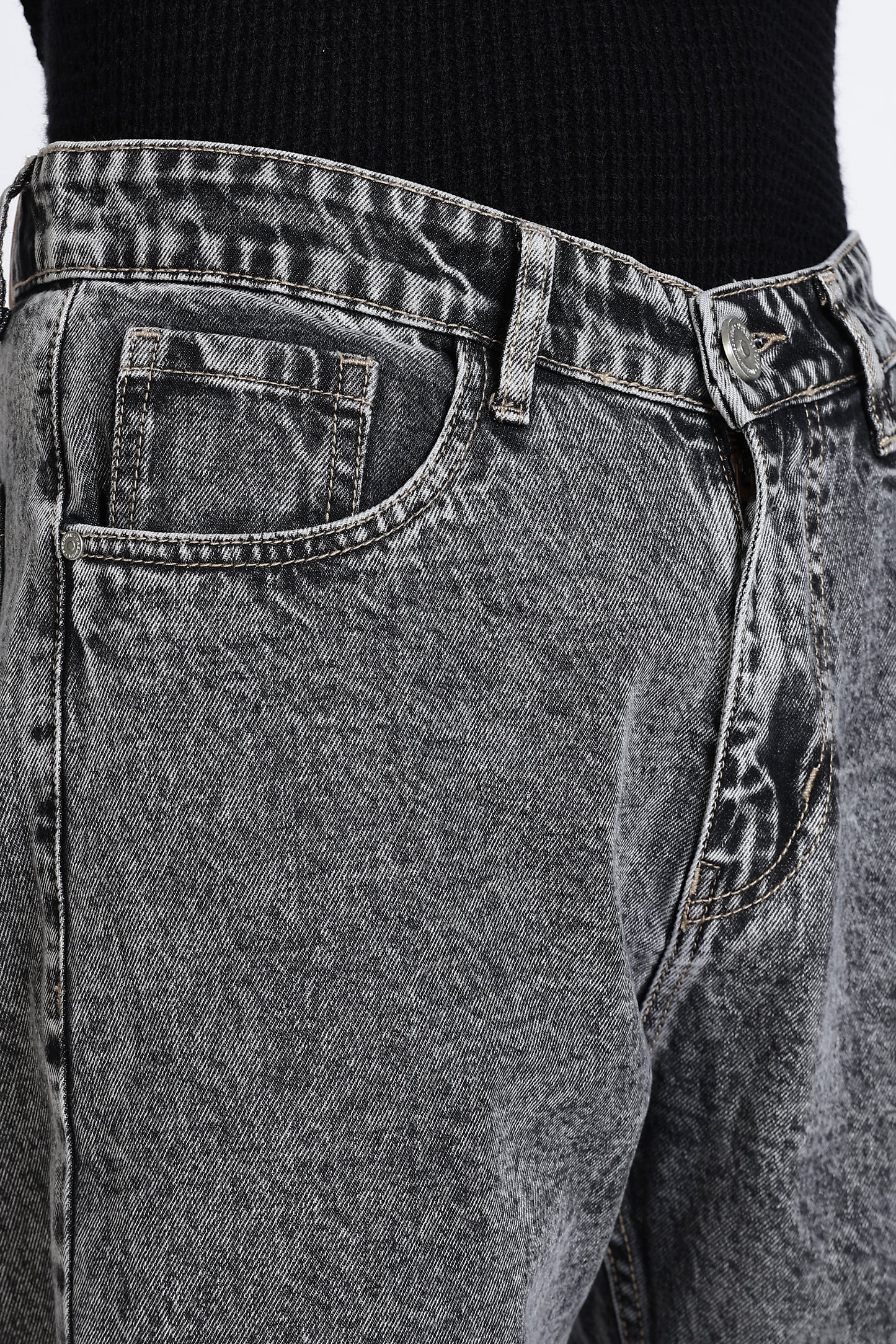 Mom Fit Retro Grey Shade Denim Jeans