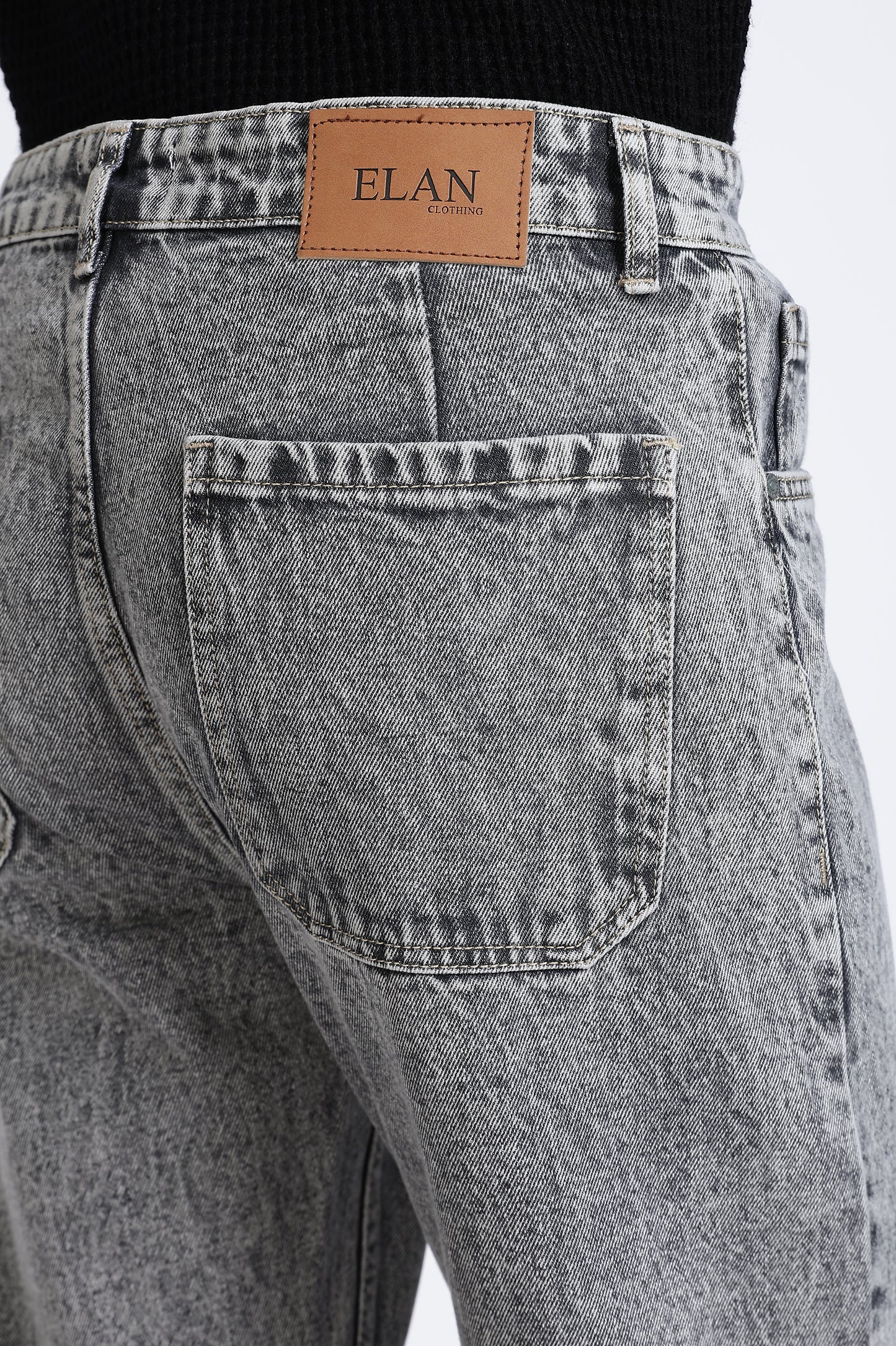 Mom Fit Frosted Grey Shade Denim Jeans